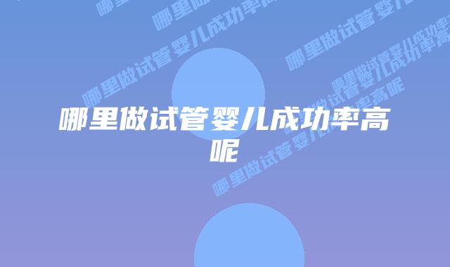 哪里做试管婴儿成功率高呢插图 哪里做试管婴儿成功率高呢插图