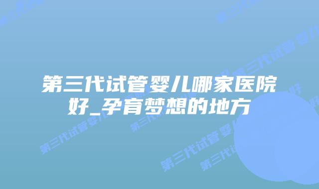 第三代试管婴儿哪家医院好_孕育梦想的地方插图