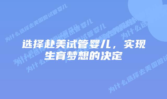 选择赴美试管婴儿，实现生育梦想的决定插图