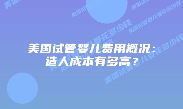 美国试管婴儿费用概况：造人成本有多高？插图