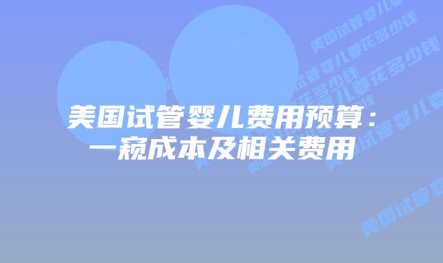美国试管婴儿费用预算:一窥成本及相关费用插图 美国试管婴儿费用预算:一窥成本及相关费用插图