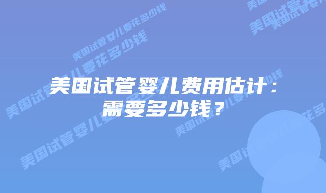 美国试管婴儿费用估计：需要多少钱？插图