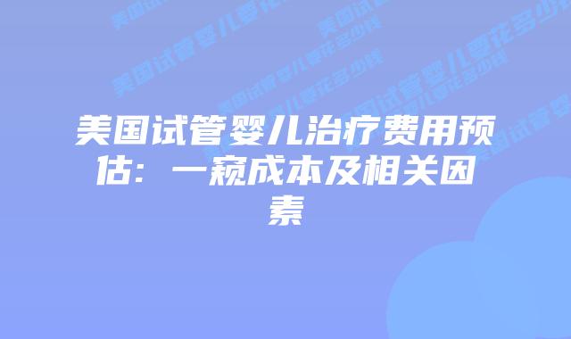 美国试管婴儿治疗费用预估: 一窥成本及相关因素插图