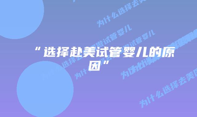 “选择赴美试管婴儿的原因”插图