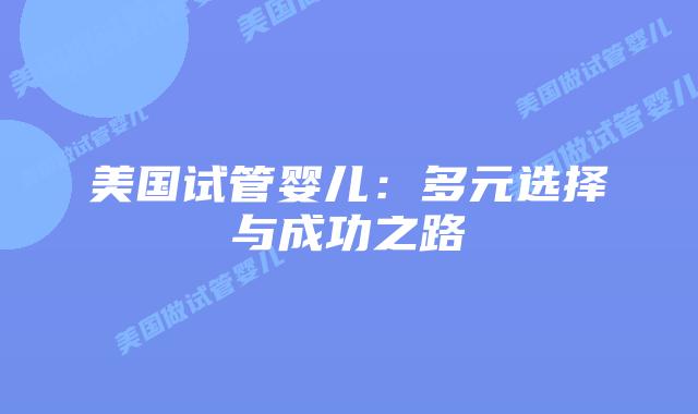 美国试管婴儿：多元选择与成功之路插图