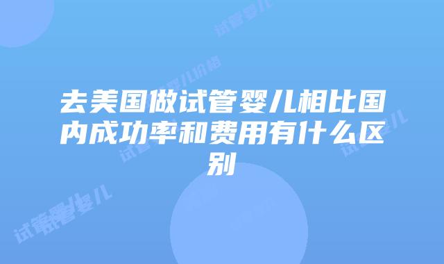 去美国做试管婴儿相比国内成功率和费用有什么区别插图