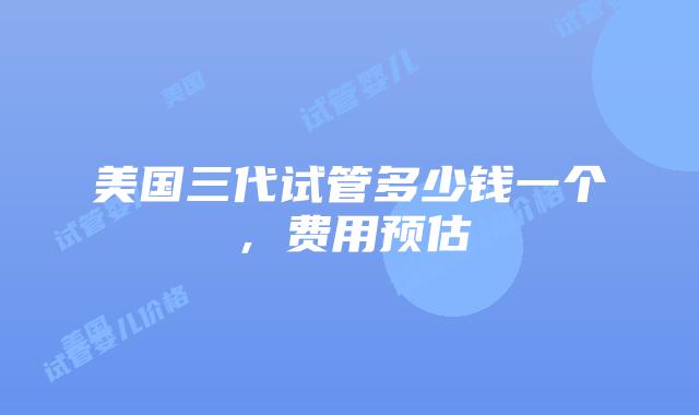美国三代试管多少钱一个，费用预估插图