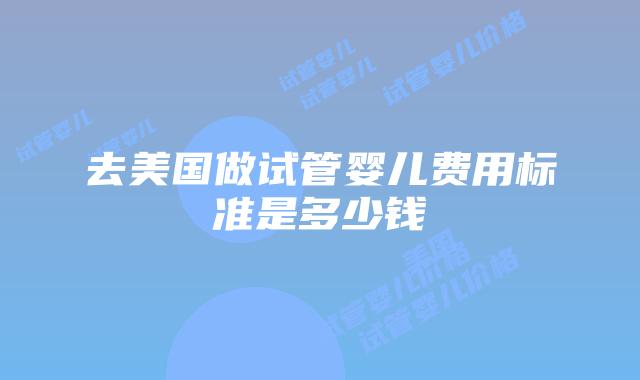 去美国做试管婴儿费用标准是多少钱插图