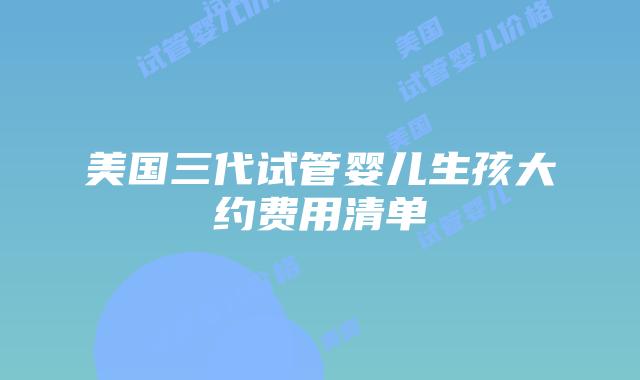 美国三代试管婴儿生孩大约费用清单插图