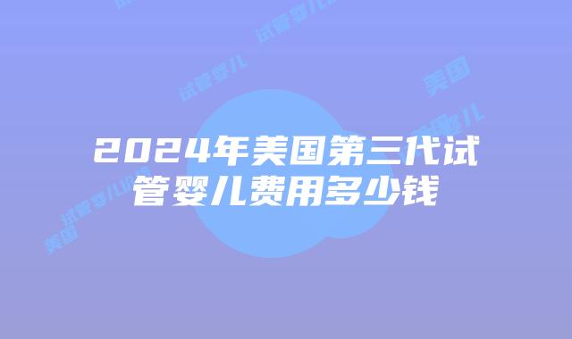 2024年美国第三代试管婴儿费用多少钱插图