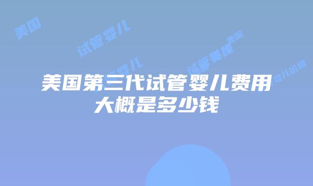 美国第三代试管婴儿费用大概是多少钱插图