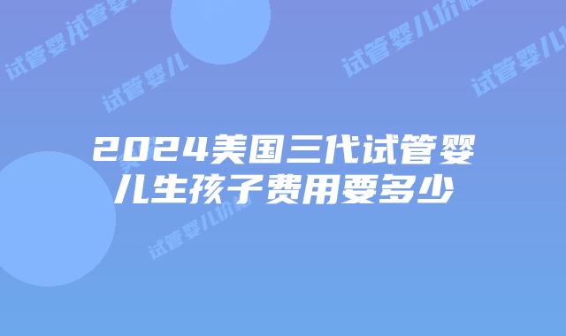 2024美国三代试管婴儿生孩子费用要多少插图