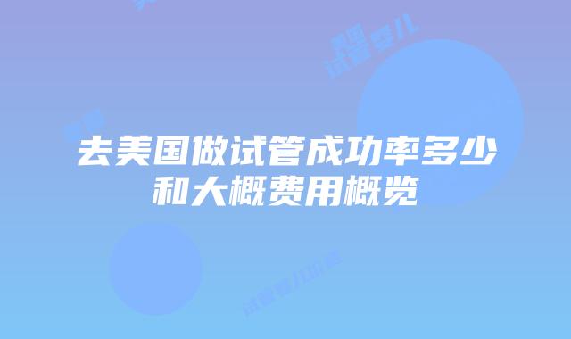 去美国做试管成功率多少和大概费用概览插图 去美国做试管成功率多少和大概费用概览插图