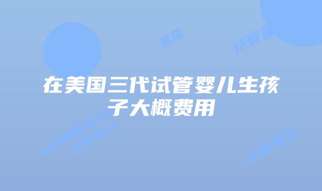 在美国三代试管婴儿生孩子大概费用插图