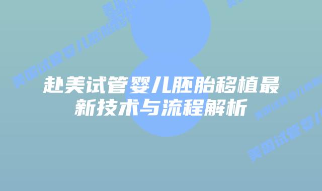 赴美试管婴儿胚胎移植最新技术与流程解析插图 赴美试管婴儿胚胎移植最新技术与流程解析插图