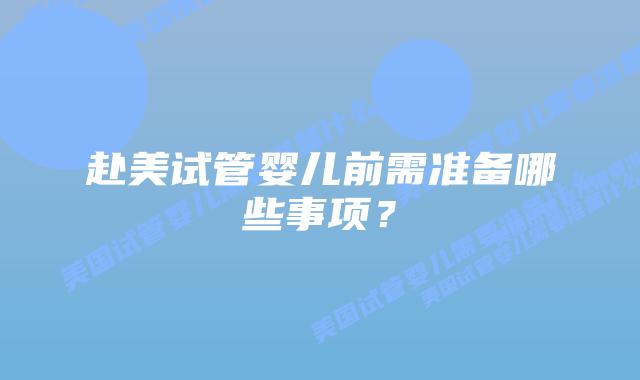 赴美试管婴儿前需准备哪些事项？插图