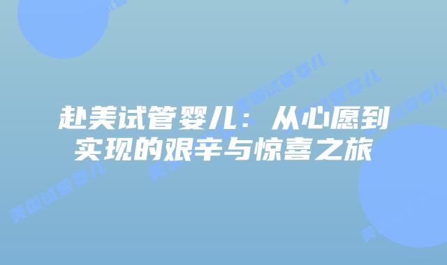 赴美试管婴儿:从心愿到实现的艰辛与惊喜之旅插图 赴美试管婴儿:从心愿到实现的艰辛与惊喜之旅插图