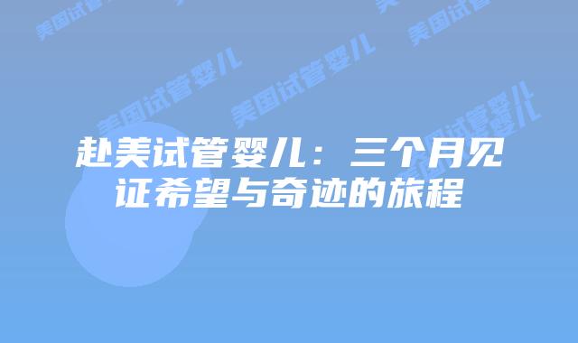 赴美试管婴儿：三个月见证希望与奇迹的旅程插图