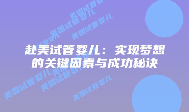 赴美试管婴儿:实现梦想的关键因素与成功秘诀插图 赴美试管婴儿:实现梦想的关键因素与成功秘诀插图