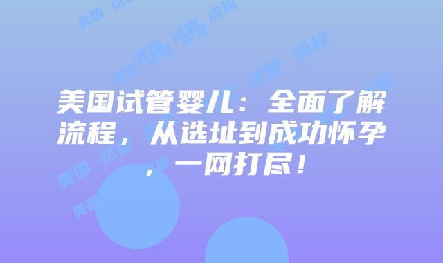 美国试管婴儿：全面了解流程，从选址到成功怀孕，一网打尽！插图