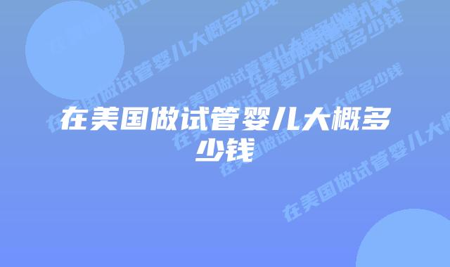 在美国做试管婴儿大概多少钱插图