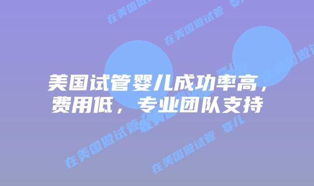 美国试管婴儿成功率高，费用低，专业团队支持插图