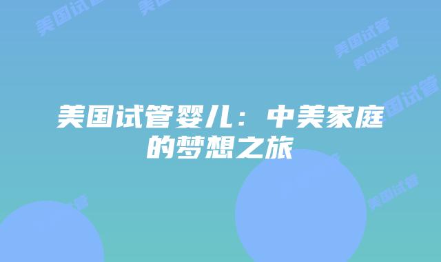美国试管婴儿:中美家庭的梦想之旅插图 美国试管婴儿:中美家庭的梦想之旅插图