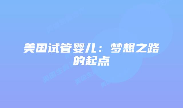 美国试管婴儿：梦想之路的起点插图