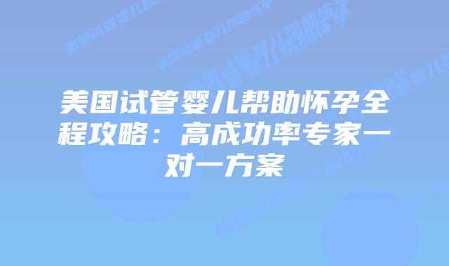 美国试管婴儿帮助怀孕全程攻略:高成功率专家一对一方案插图 美国试管婴儿帮助怀孕全程攻略:高成功率专家一对一方案插图