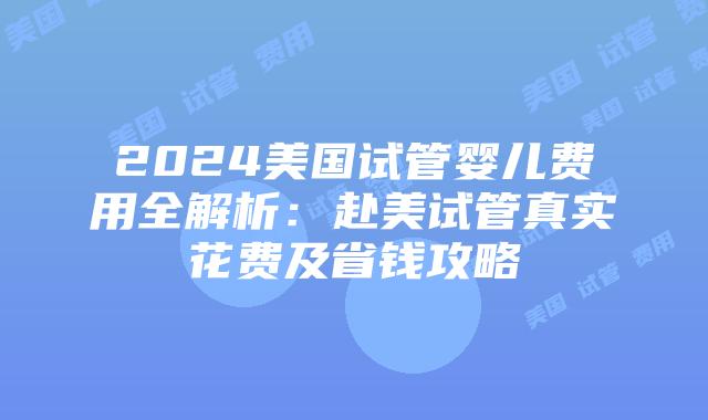 2024美国试管婴儿费用全解析：赴美试管真实花费及省钱攻略插图