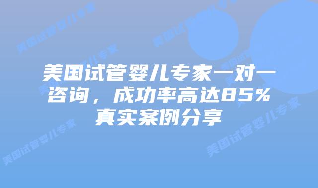 美国试管婴儿专家一对一咨询，成功率高达85%真实案例分享插图