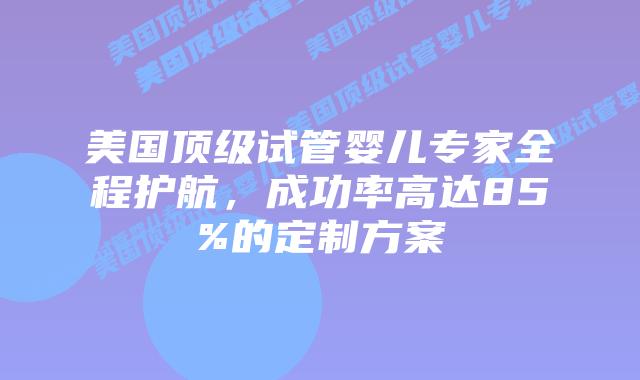 美国顶级试管婴儿专家全程护航，成功率高达85%的定制方案插图