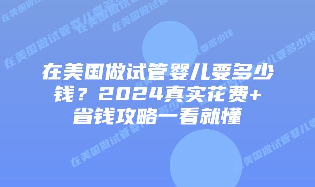 在美国做试管婴儿要多少钱？2024真实花费+省钱攻略一看就懂插图