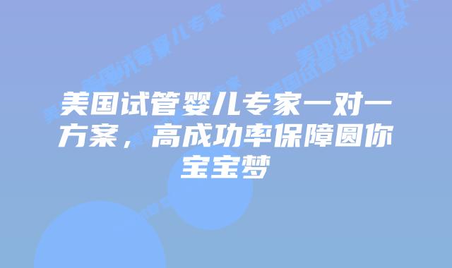美国试管婴儿专家一对一方案,高成功率保障圆你宝宝梦插图 美国试管婴儿专家一对一方案,高成功率保障圆你宝宝梦插图