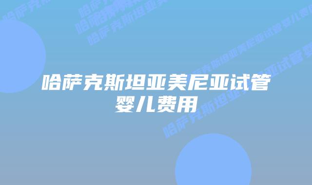 哈萨克斯坦亚美尼亚试管婴儿费用插图