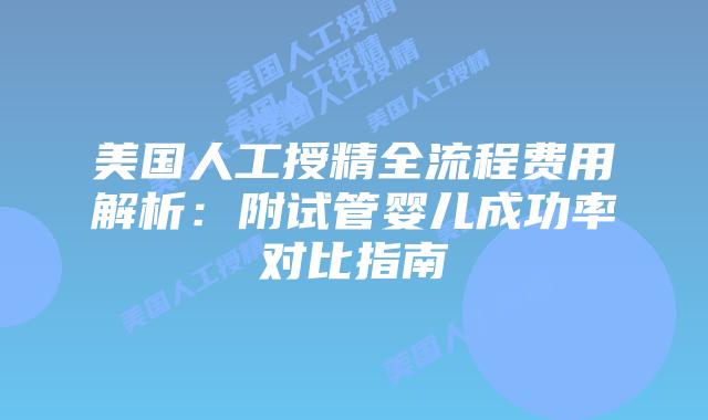 美国人工授精全流程费用解析：附试管婴儿成功率对比指南插图