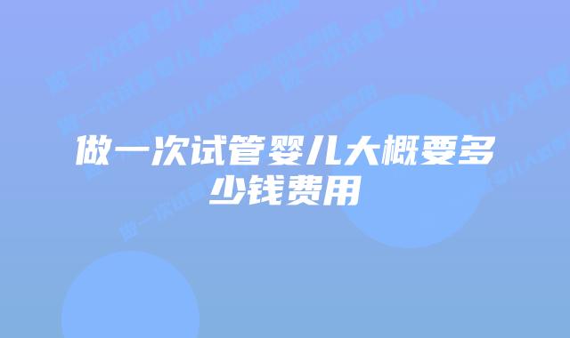 做一次试管婴儿大概要多少钱费用插图 做一次试管婴儿大概要多少钱费用插图