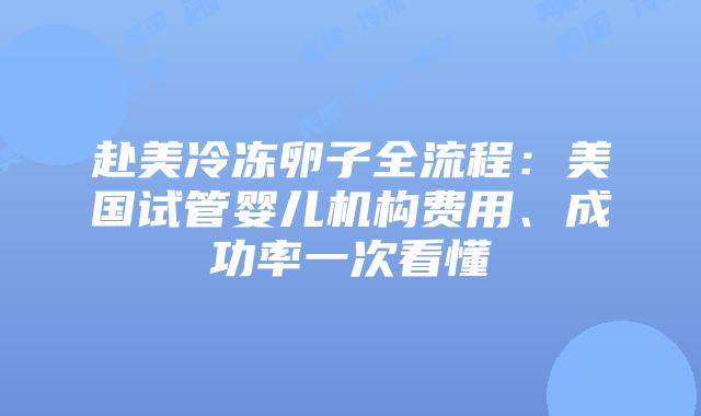 赴美冷冻卵子全流程：美国试管婴儿机构费用、成功率一次看懂插图