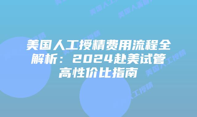 美国人工授精费用流程全解析：2024赴美试管高性价比指南插图