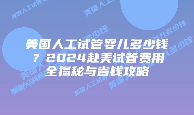 美国人工试管婴儿多少钱？2024赴美试管费用全揭秘与省钱攻略插图