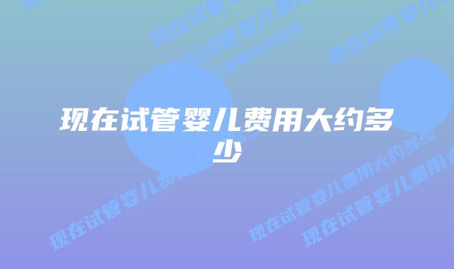 现在试管婴儿费用大约多少插图 现在试管婴儿费用大约多少插图