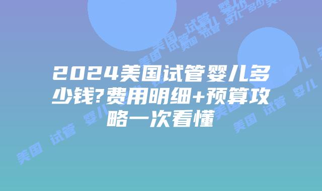 2024美国试管婴儿多少钱?费用明细+预算攻略一次看懂插图