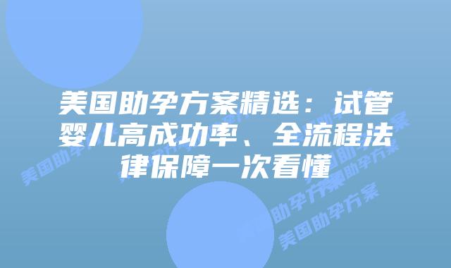 美国助孕方案精选:试管婴儿高成功率、全流程法律保障一次看懂插图 美国助孕方案精选:试管婴儿高成功率、全流程法律保障一次看懂插图