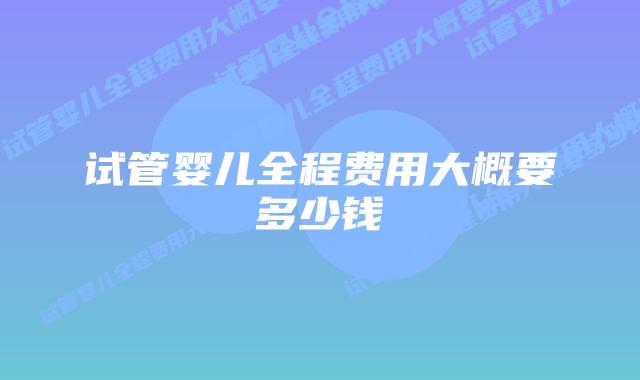 试管婴儿全程费用大概要多少钱插图